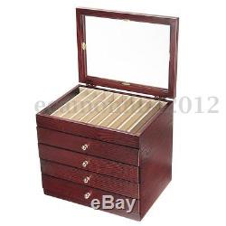 5 Layers Large-capacity Wooden 50 Pens Display Storage Case Wood Box Organizer