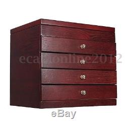 5 Layers Large-capacity Wooden 50 Pens Display Storage Case Wood Box Organizer