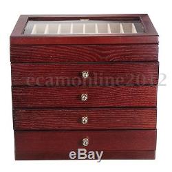 5 Layers Large-capacity Wooden 50 Pens Display Storage Case Wood Box Organizer