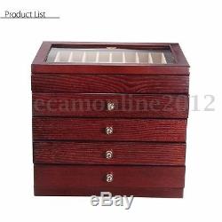 5 Layers Large-capacity Wooden 50 Pens Display Storage Case Wood Box Organizer