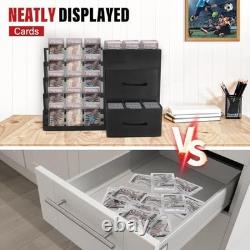 5-Tier Wooden Trading Card Display Case with 2 Drawers, Holds 200+ Graded Cards 5-Tier Wooden Trading Card Display Case with 2 Drawers, Holds 200+ Graded Cards