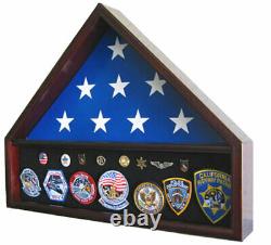 5'X 9.5' Flag Display Case Flag holder box with Pedestal, FC10-MA Solid wood