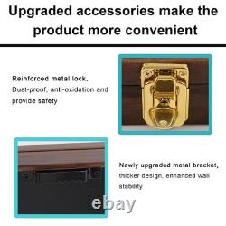 60 Souvenir Spoon Display Case Wall Mount Lockable Cabinet Burnt Solid wood
