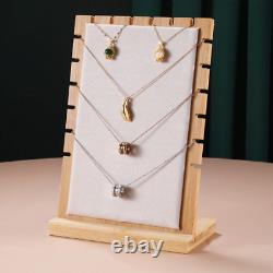 60x Pendant Necklace Bamboo Jewelry Display Stand Showcase Chains Organizer