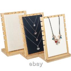 60x Pendant Necklace Bamboo Jewelry Display Stand Showcase Chains Organizer