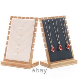 60x Pendant Necklace Bamboo Jewelry Display Stand Showcase Chains Organizer