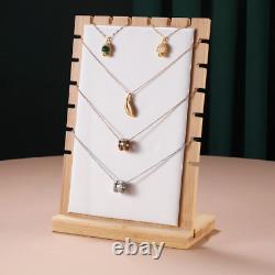 60x Pendant Necklace Bamboo Jewelry Display Stand Showcase Chains Organizer