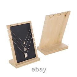 60x Pendant Necklace Bamboo Jewelry Display Stand Showcase Chains Organizer