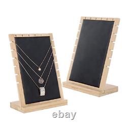 60x Pendant Necklace Bamboo Jewelry Display Stand Showcase Chains Organizer