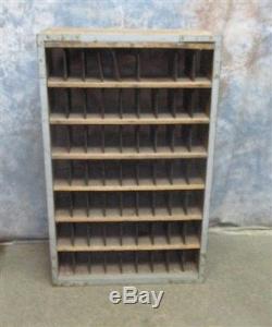 62 Slot Mail Cabinet Cubbyhole Wood Vintage Country Store Counter Display Case