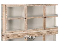 65 Long Adriana Bookcase Display Cases Solid Oak Wood Veneer Glass Handmade 303
