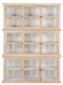 65 Long Adriana Bookcase Display Cases Solid Oak Wood Veneer Glass Handmade 303