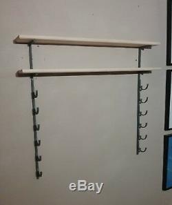 6Bat Baseball Bat Display Rack with 2 Wood Display Shelf / bobblehead shelf