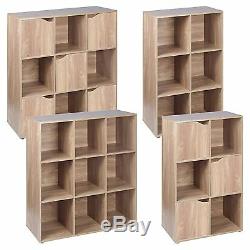6,9 Cube Oak Modular Bookcase Shelving Display Shelf Storage Unit Wood Door NEW