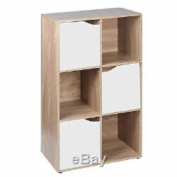 6,9 Cube Oak Modular Bookcase Shelving Display Shelf Storage Unit Wood Door NEW
