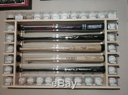 6 Bat Wood Baseball Bat Display Rack with Multi Shelves (SEE DESCRIPTION)
