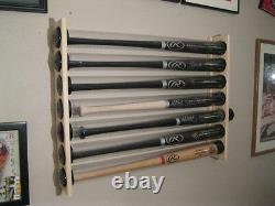 6 Bat Wood Baseball Bat Display Wall Rack Wall Mount (SEE DESCRIPTION)