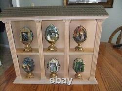 6-Eggs Gone With The Wind Miniature Egg Collection With Wood Display Case RARE