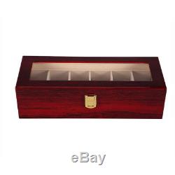 6 Grid Slot Watch Box Display Case Jewelry Collection Storage Organizer UKED
