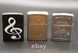 6 Vintage Camel Zippo Lighters with Camel Zippo Wood Display Case Plaque Lot Of 6