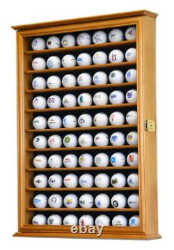 70 Golf Ball Display Case Cabinet Wall Rack Holder 98% UV Door Lockable