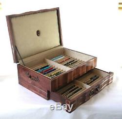 #729 Hand Crafted Fountain Pen Storage Custom Built Solid Mahogany Display Chest