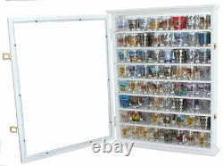 72 Shot Glass Shooter Display Case Rack Wall Curio Cabinet Shadow Box, SC13-WHI