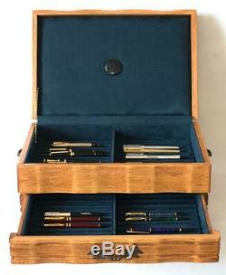 #753 Custom Built Solid Mahogany Fountain Pen Storage Display Chest Hand Crafted