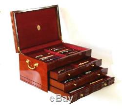 #780 Custom Built Solid Mahogany Fountain Pen Storage Display Chest Hand Crafted