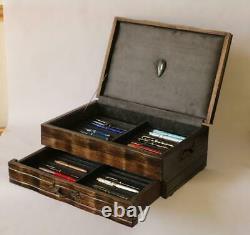 #794 Custom Built Solid Mahogany Fountain Pen Storage Display Chest Hand Crafted