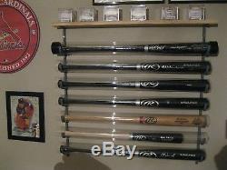 7 Bat Baseball Bat Display Rack with Wood Baseball Display Shelf (see description)
