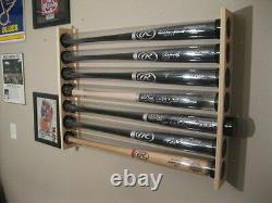 7 Bat Wood Baseball Bat Display Wall Rack Wall Mount (SEE DESCRIPTION)