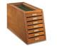 7 Drawer Display Case Cabinet Collectibles Organizer Storage Oak Felt Lined