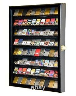 80 Zippo Lighter Lighters Matches Display Case Cabinet Wall Rack Holder -Locks