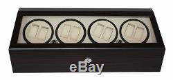 8+12 Ebony Walnut Wood Watch Winder Storage Display Case Box Automatic Rotation