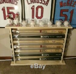 8 Bat Wood Free Standing Baseball Bat Display Rack