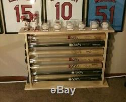 8 Bat Wood Free Standing Baseball Bat Display Rack