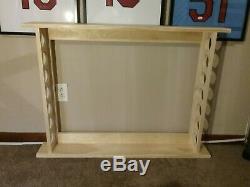 8 Bat Wood Free Standing Baseball Bat Display Rack