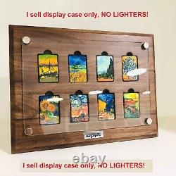 8 Grids Solid Walnut Wood Display Frame Storage Case for Zippo Lighters