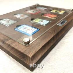 8 Grids Solid Walnut Wood Display Frame Storage Case for Zippo Lighters