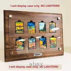 8 Grids Walnut Wood Display Frame Panel Storage Case for Zippo Lighters