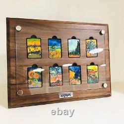 8 Grids Walnut Wood Display Frame Panel Storage Case for Zippo Lighters