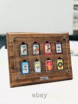8 Grids Walnut Wood Display Frame Panel Storage Case for Zippo Lighters