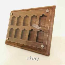 8 Grids Walnut Wood Display Frame Panel Storage Case for Zippo Lighters