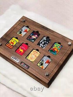 8 Grids Walnut Wood Display Frame Panel Storage Case for Zippo Lighters