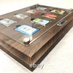 8 Grids Walnut Wood Display Frame Panel Storage Case for Zippo Lighters