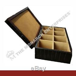 8 Slot Wood Antique Watch box / Display case with Customized Name On The Box