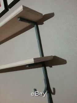 9 Bat Baseball Bat Display Rack with 2 Wood Display Shelf / bobblehead shelf
