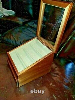 AGRESTI BRIARWOOD Watch & Eyeglasses Jewelry BOX Case Glass Display ITALY