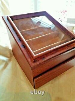 AGRESTI BRIARWOOD Watch & Eyeglasses Jewelry BOX Case Glass Display ITALY